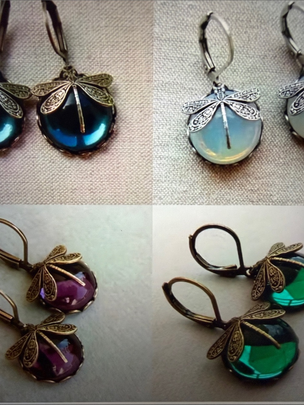 Antique-Style Dragonfly Drop Earrings your color choice. 🆕